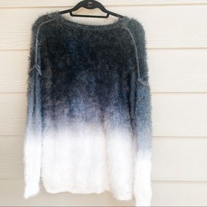 Furry Ombré Pullover Sweater